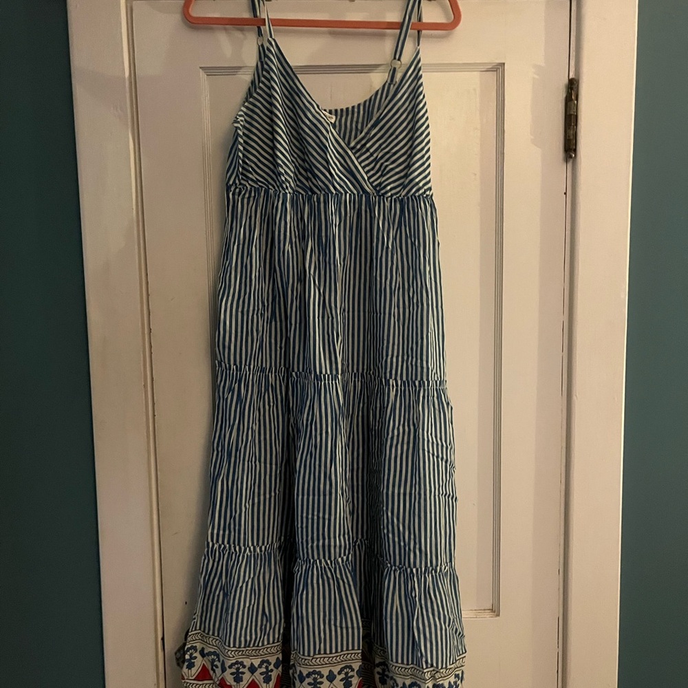 Natural Life Striped Blue and White Top
